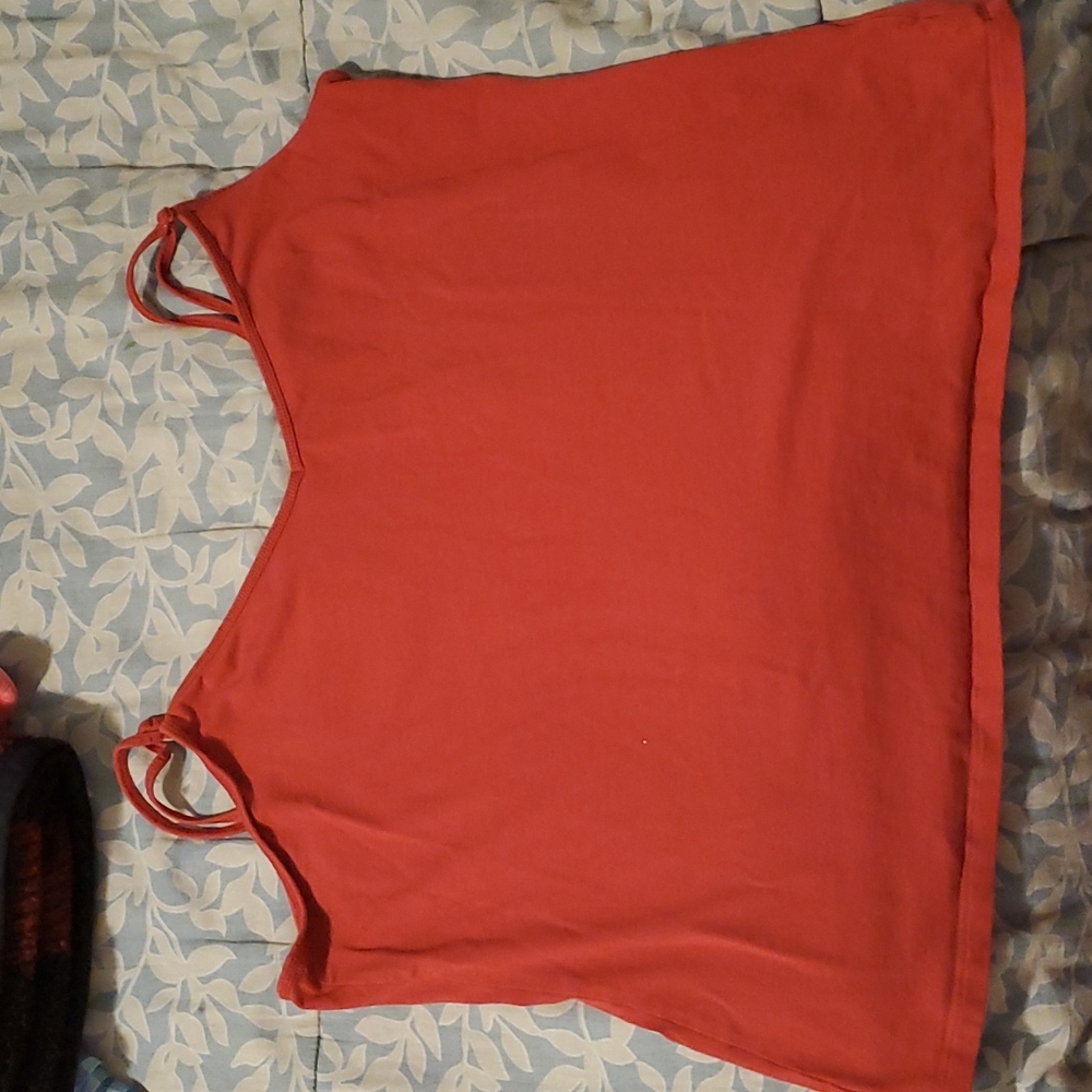 Orangish-Red cropped cami, Maurices, 2X